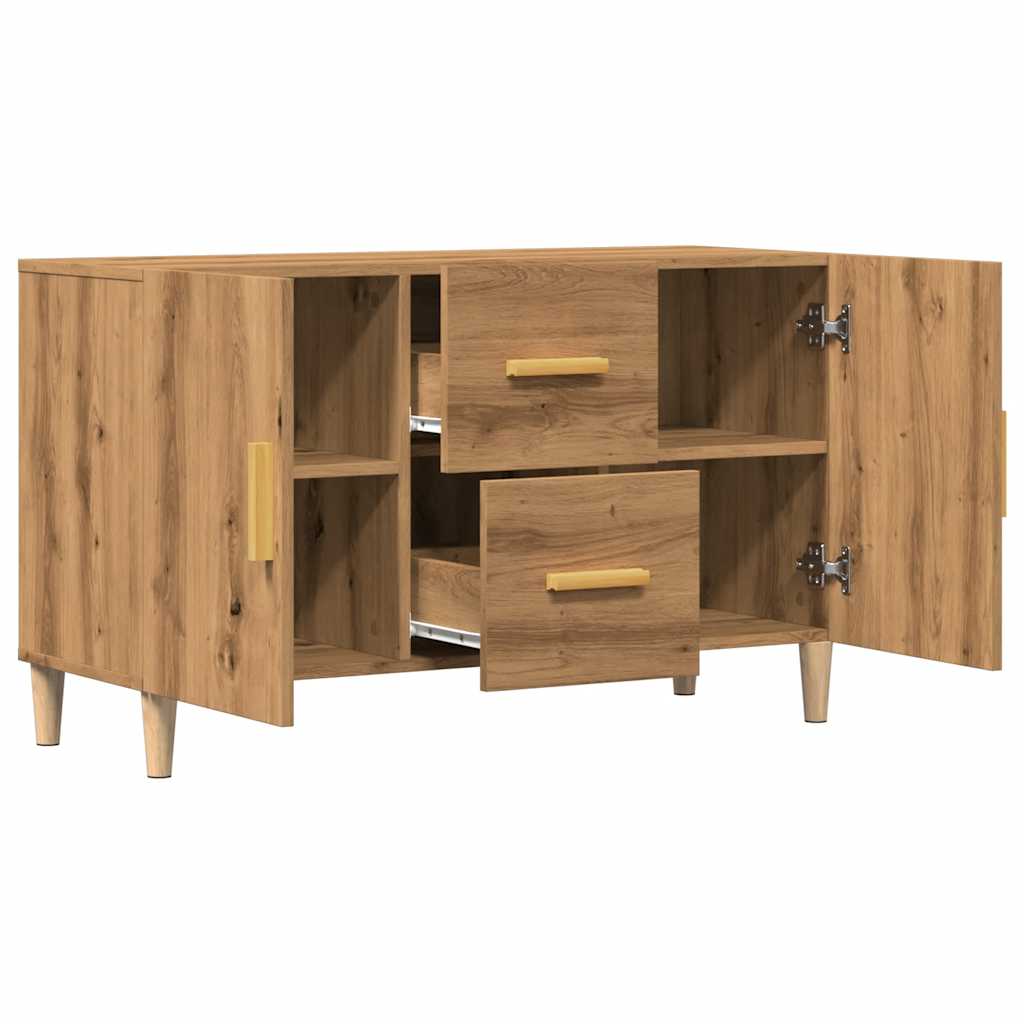 Modern Wooden Sideboard Storage Cabinet Unit With 2 Doors & 2 Drawers Wood