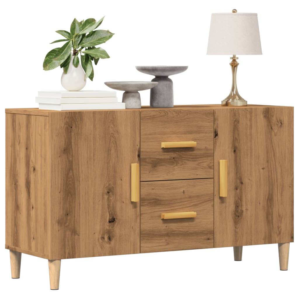 Modern Wooden Sideboard Storage Cabinet Unit With 2 Doors & 2 Drawers Wood