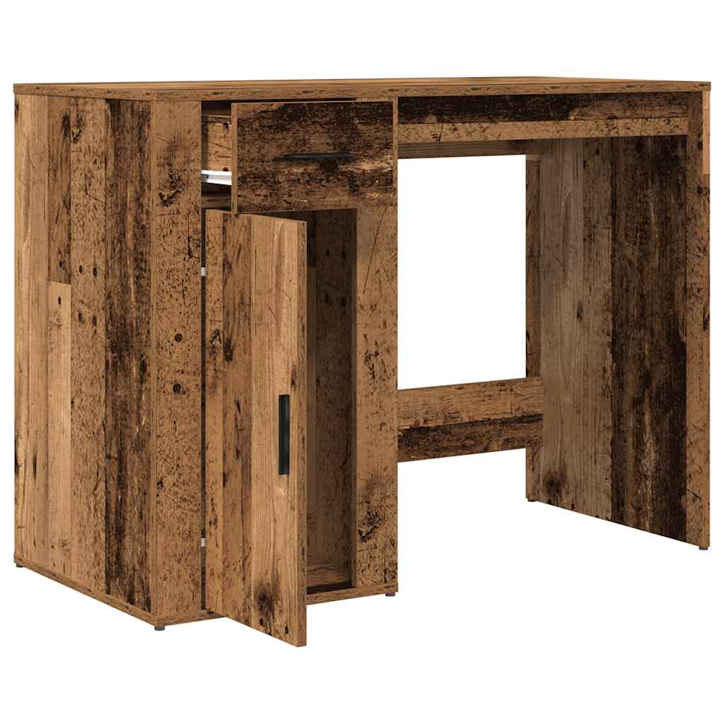 Modern Wooden Home Office Computer Desk Table With Storage Compartment & Drawer