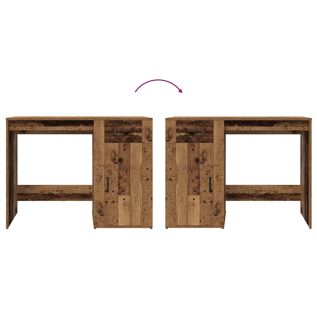 Modern Wooden Home Office Computer Desk Table With Storage Compartment & Drawer