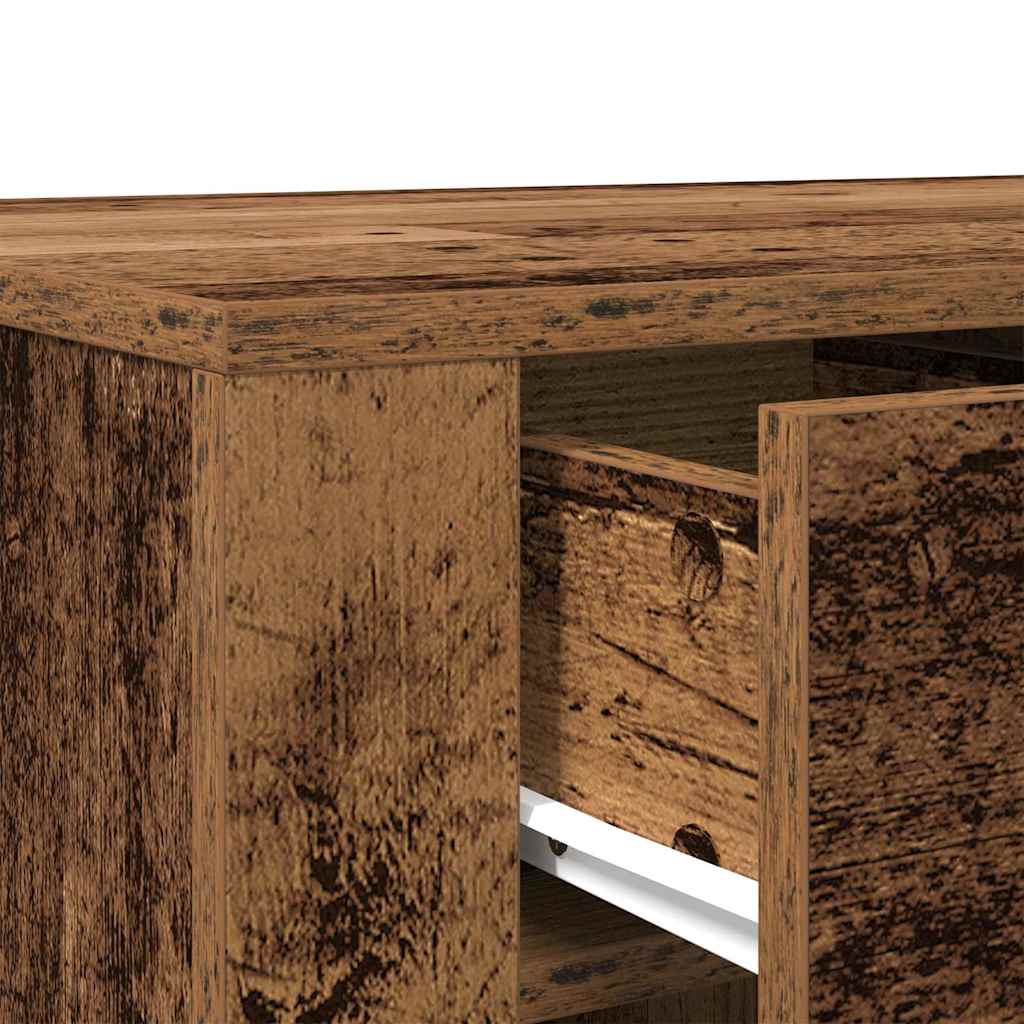 Modern Wooden Home Office Computer Desk Table With Storage Compartment & Drawer