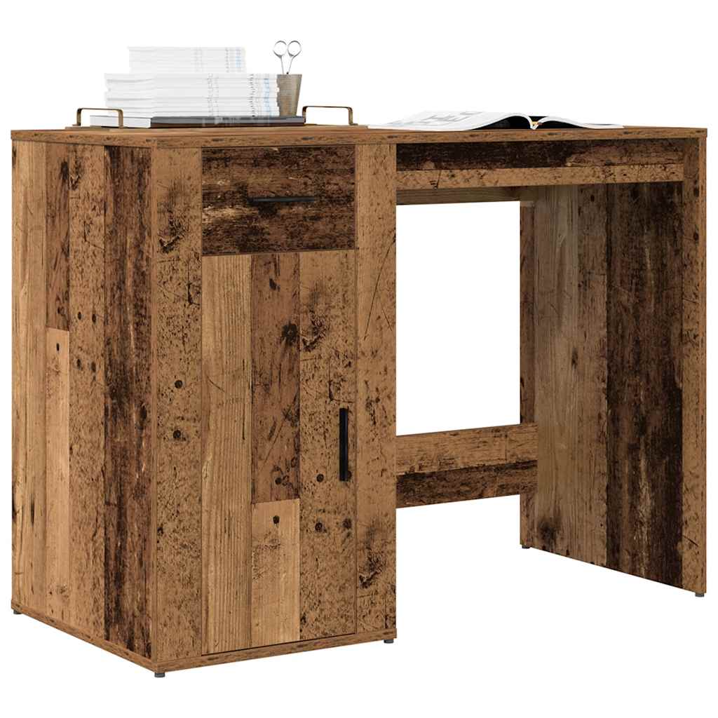 Modern Wooden Home Office Computer Desk Table With Storage Compartment & Drawer