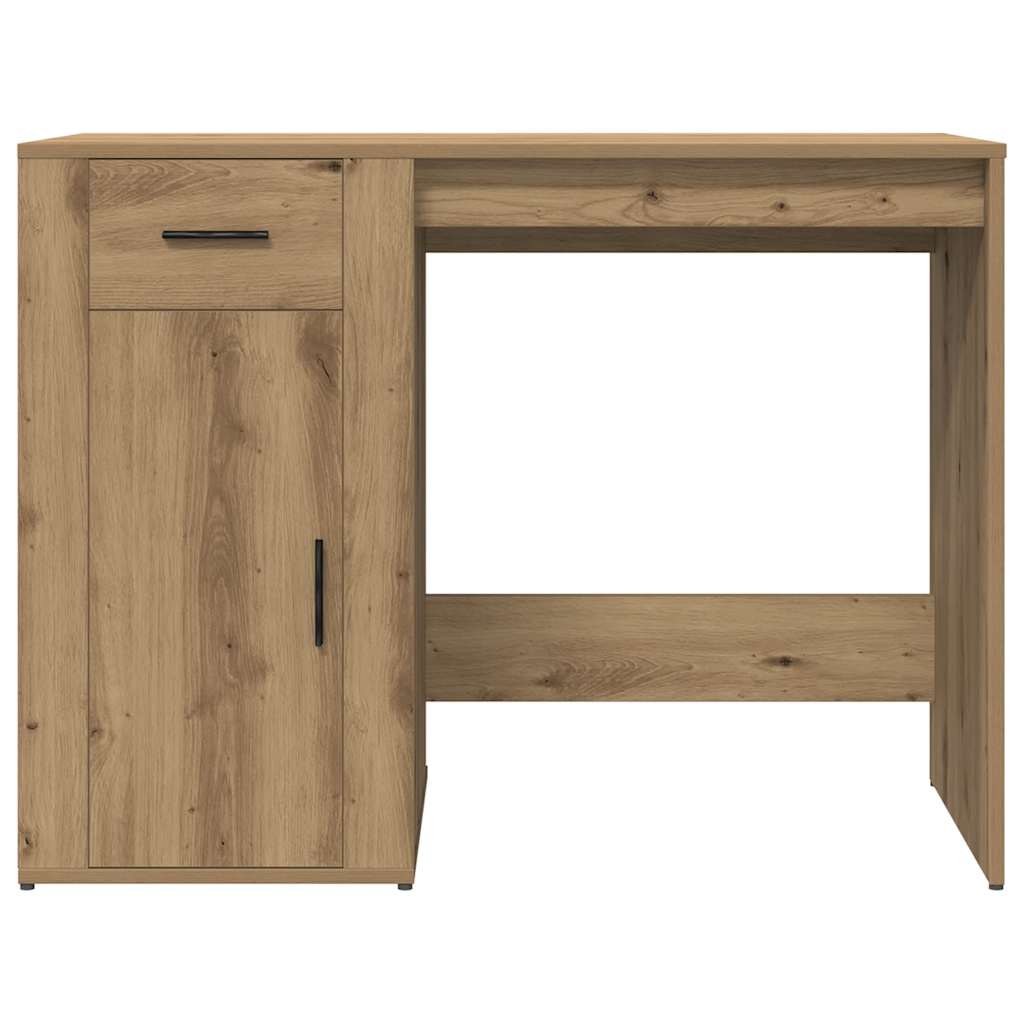 Modern Wooden Home Office Computer Desk Table With Storage Compartment & Drawer