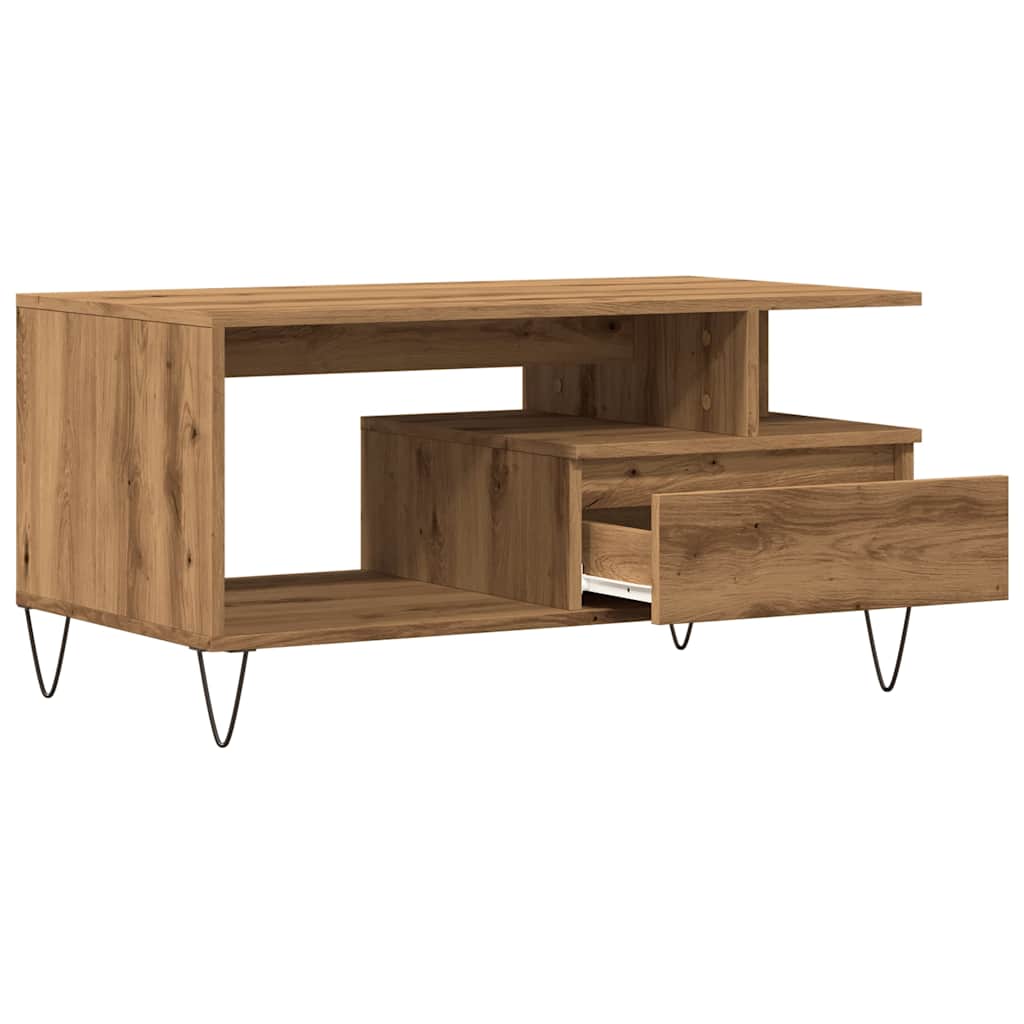 Coffee Table Artisan Oak 90x49x45 cm Engineered Wood