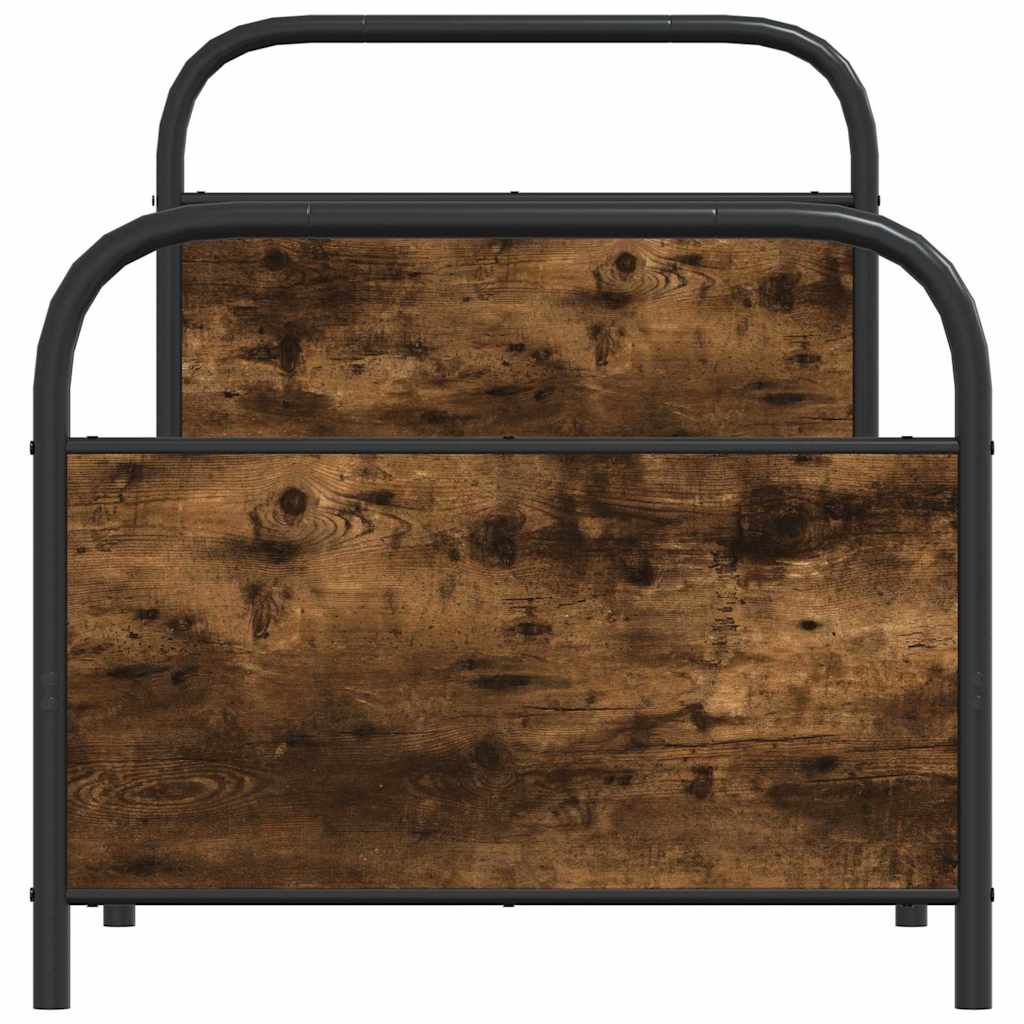 Bed Frame Without Mattress 80x200 cm Smoked Oak Engineered Wood
