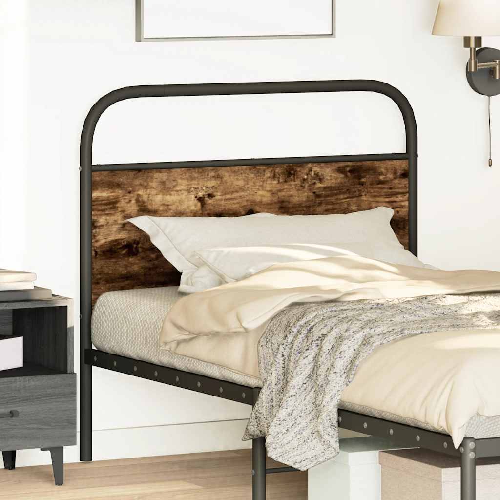 Headboard Smoked Oak 100 cm Steel and Engineered Wood