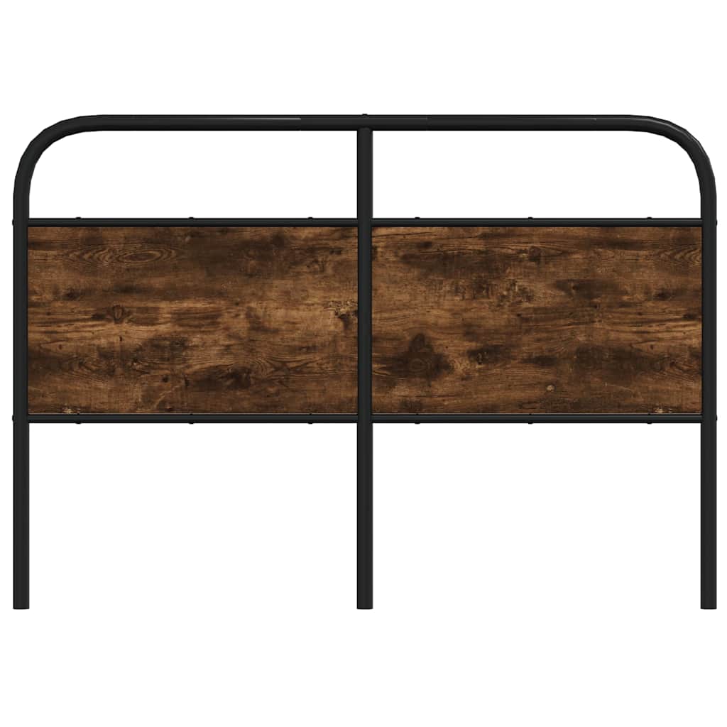 Headboard Smoked Oak 140 cm Steel and Engineered Wood