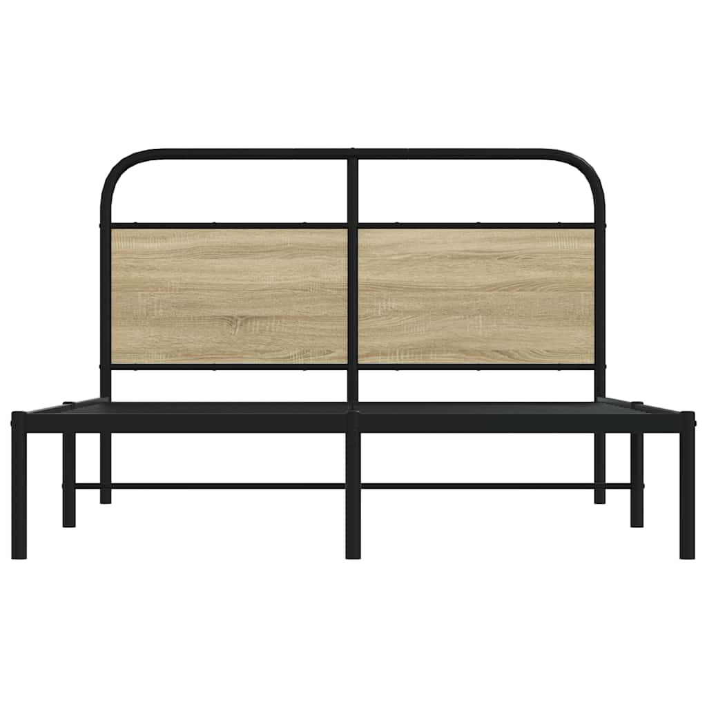 Bed Frame Without Mattress 140x200 cm Sonoma Oak Engineered Wood