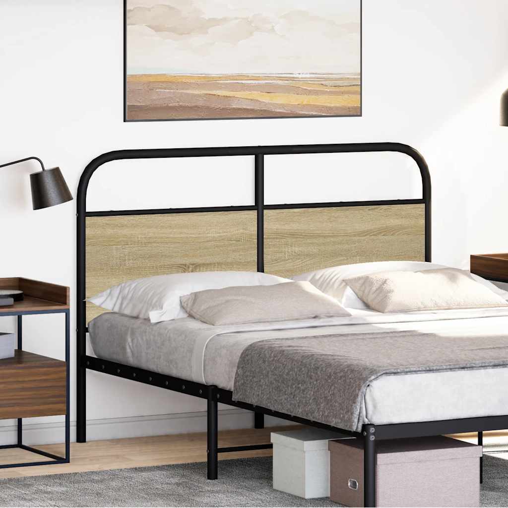 Headboard Sonoma Oak 135 cm Steel and Engineered Wood