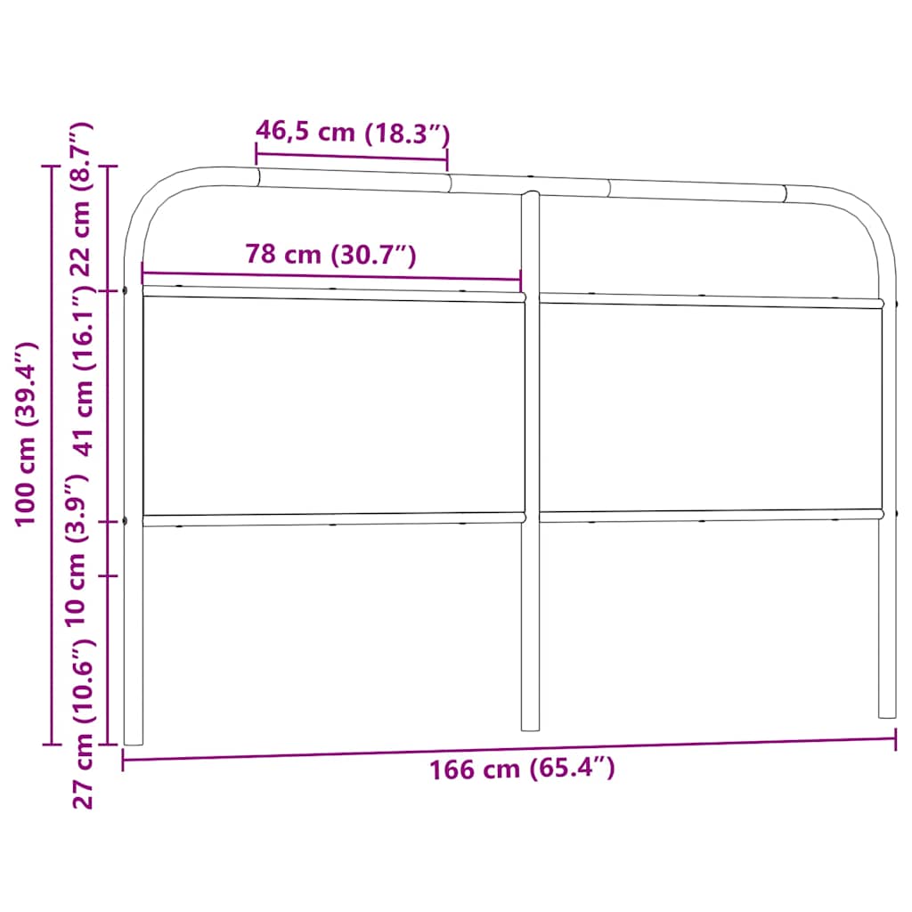 Headboard Sonoma Oak 160 cm Steel and Engineered Wood