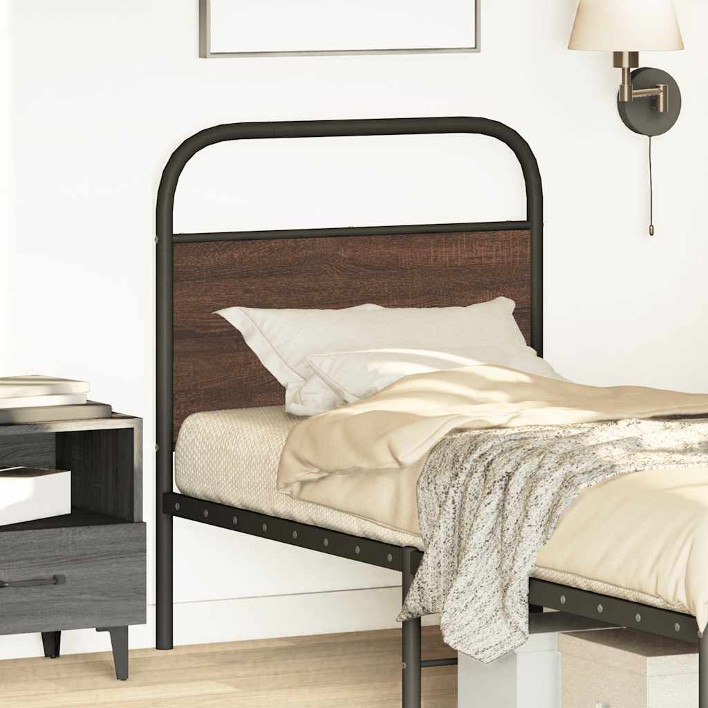 Headboard Brown Oak 80 cm Steel and Engineered Wood