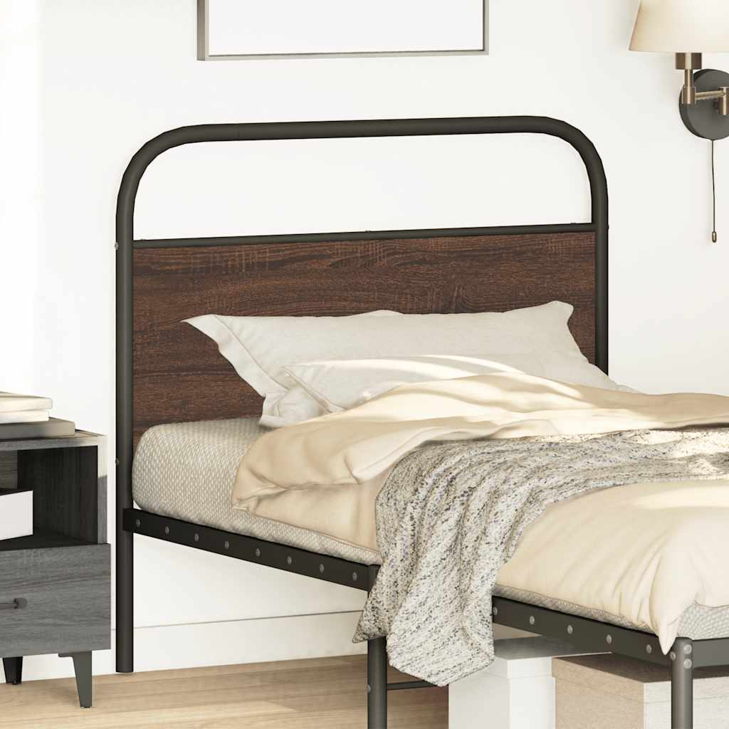Headboard Brown Oak 100 cm Steel and Engineered Wood