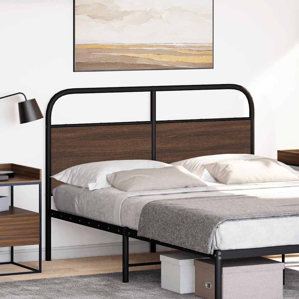 Headboard Brown Oak 120 cm Steel and Engineered Wood