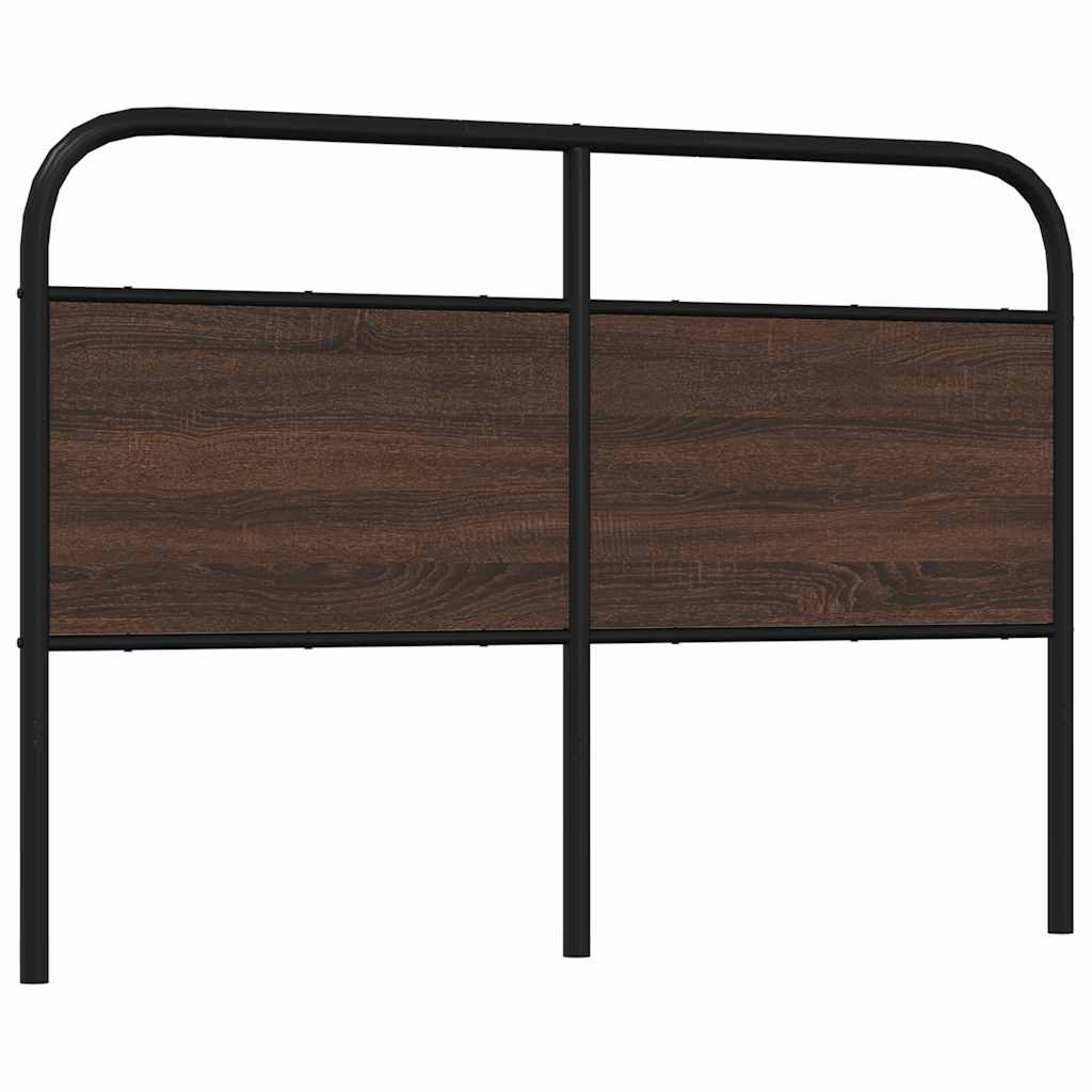 Headboard Brown Oak 120 cm Steel and Engineered Wood