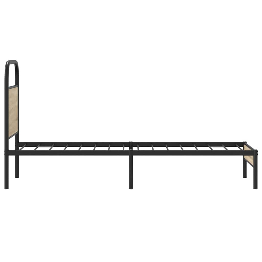 Bed Frame Without Mattress 75x190 cm Smoked Oak Engineered Wood