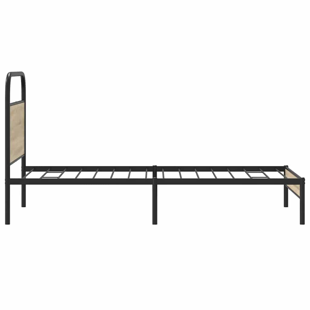 Bed Frame Without Mattress 90x190 cm Smoked Oak Engineered Wood