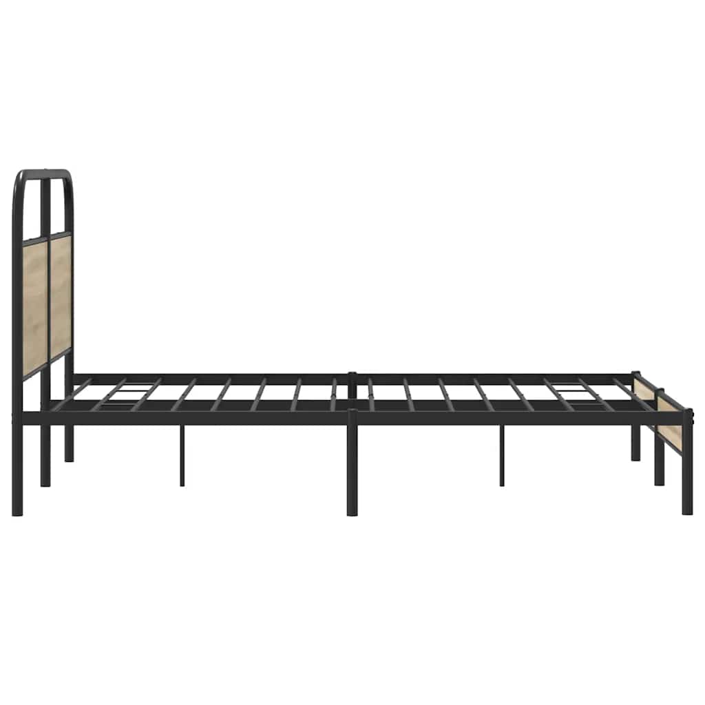 Bed Frame Without Mattress 135x190 cm Smoked Oak Engineered Wood