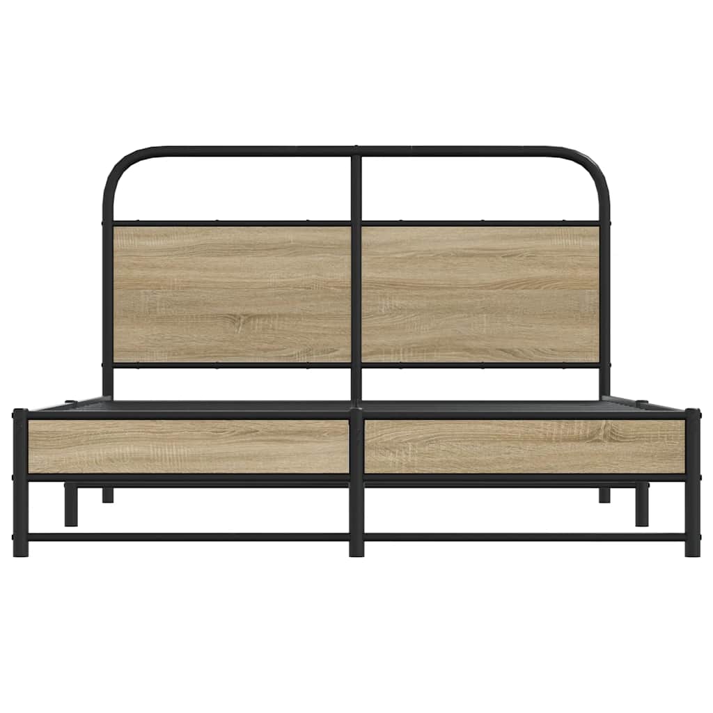 Bed Frame Without Mattress 120x190 cm Smoked Oak Engineered Wood
