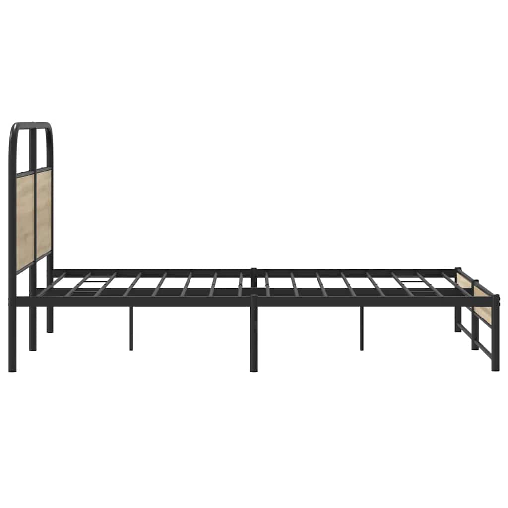 Bed Frame Without Mattress 120x200 cm Smoked Oak Engineered Wood