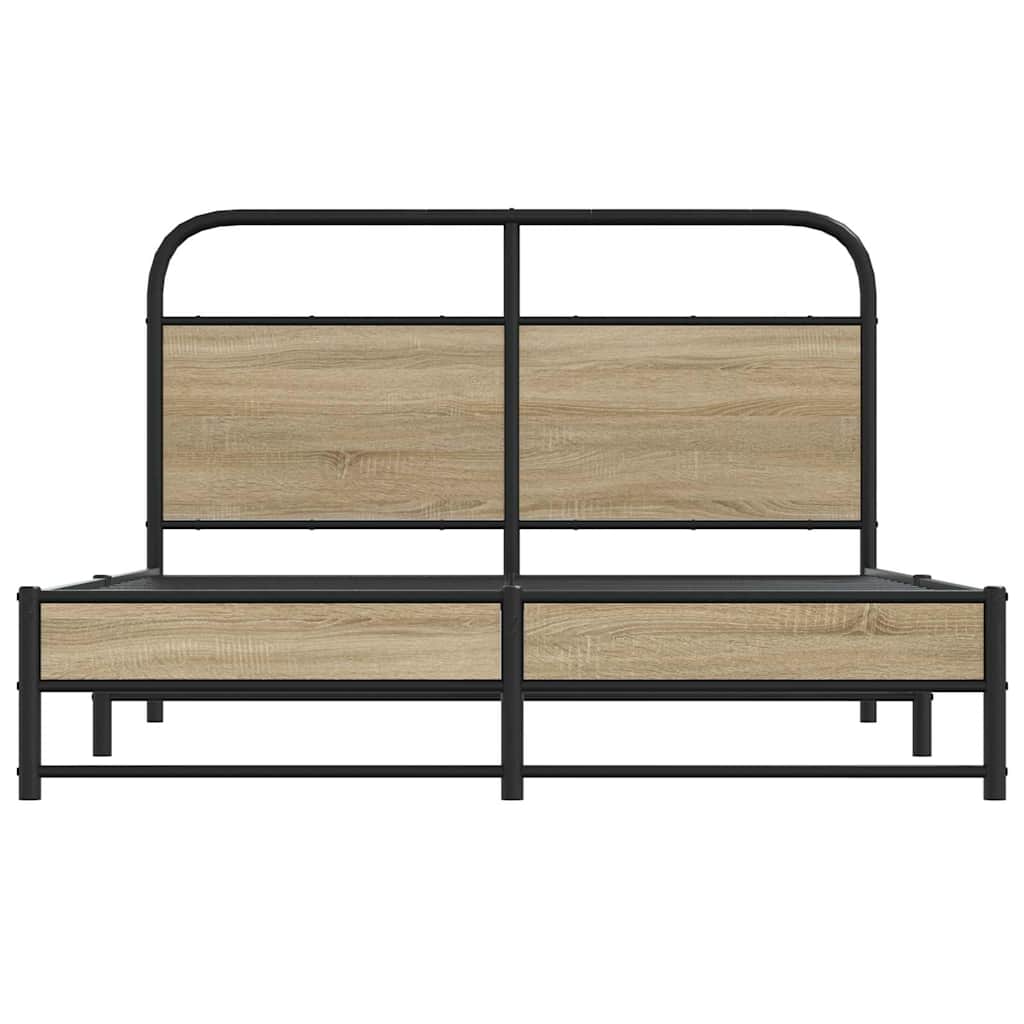 Bed Frame Without Mattress 140x200 cm Smoked Oak Engineered Wood