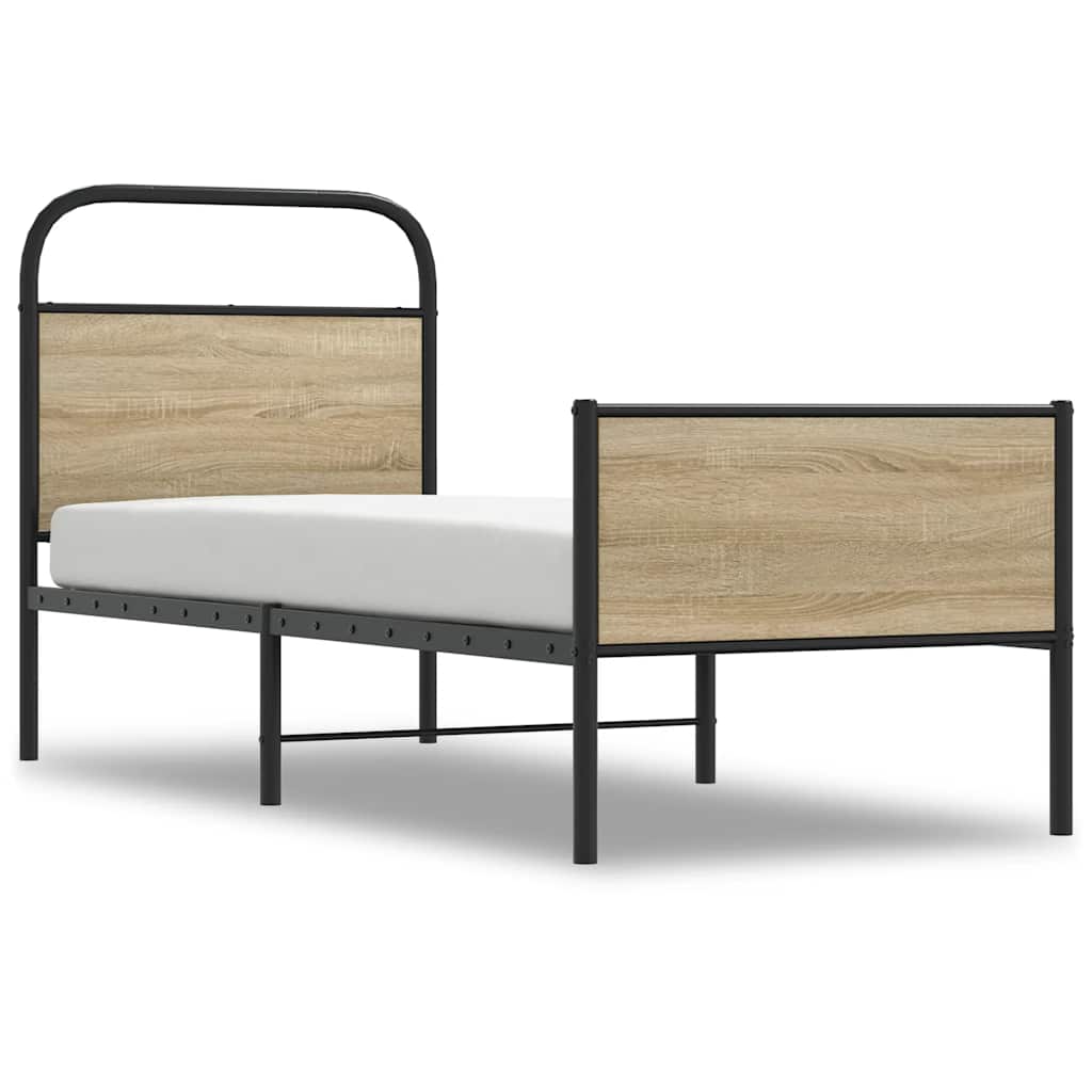 Bed Frame without Mattress 80x200 cm Sonoma Oak Engineered Wood