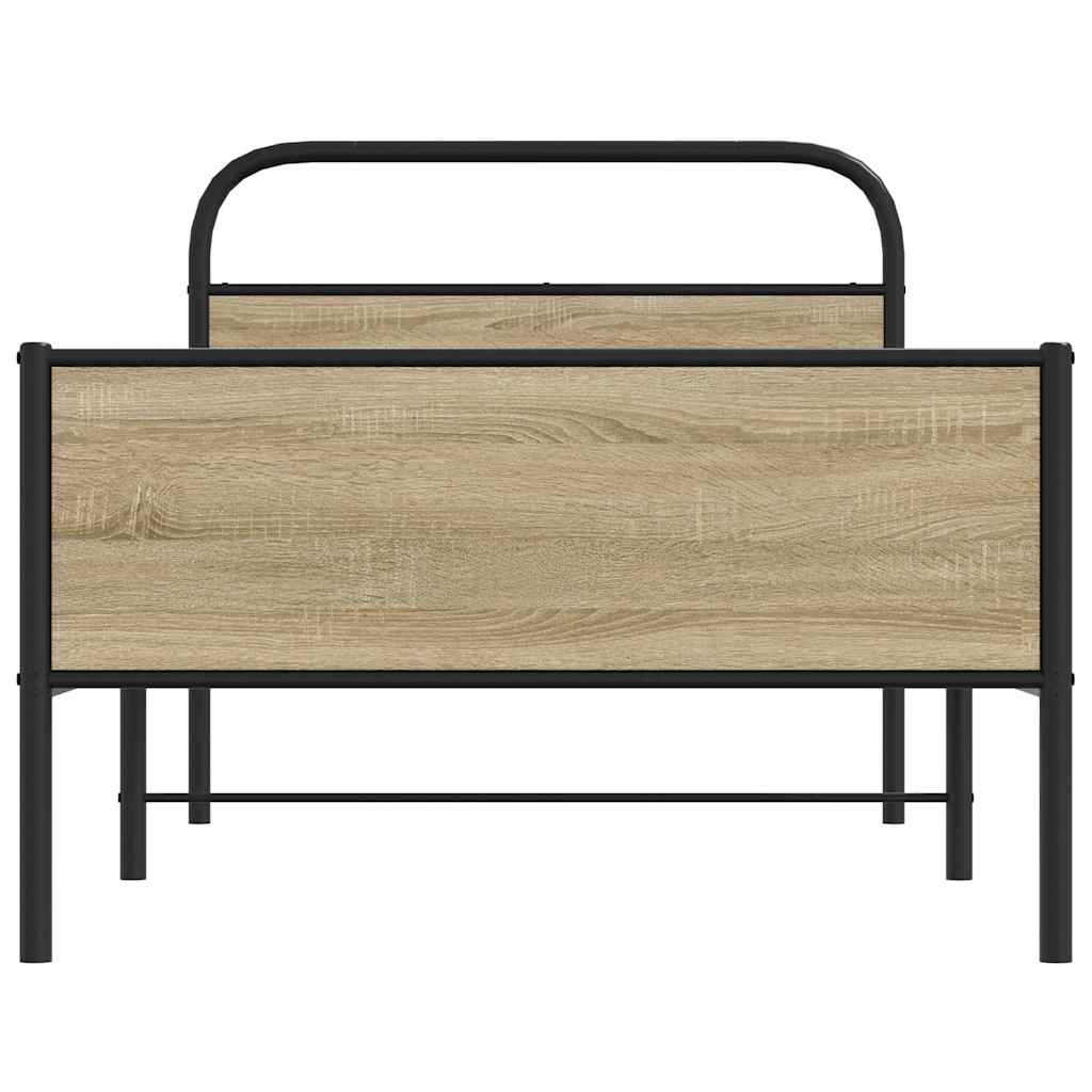 Bed Frame without Mattress 90x200 cm Sonoma Oak Engineered Wood