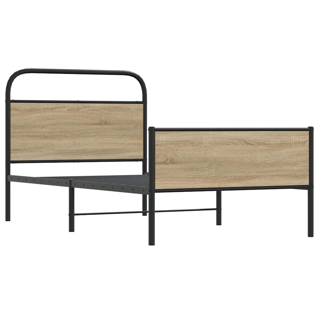 Bed Frame without Mattress 100x190 cm Sonoma Oak Engineered Wood