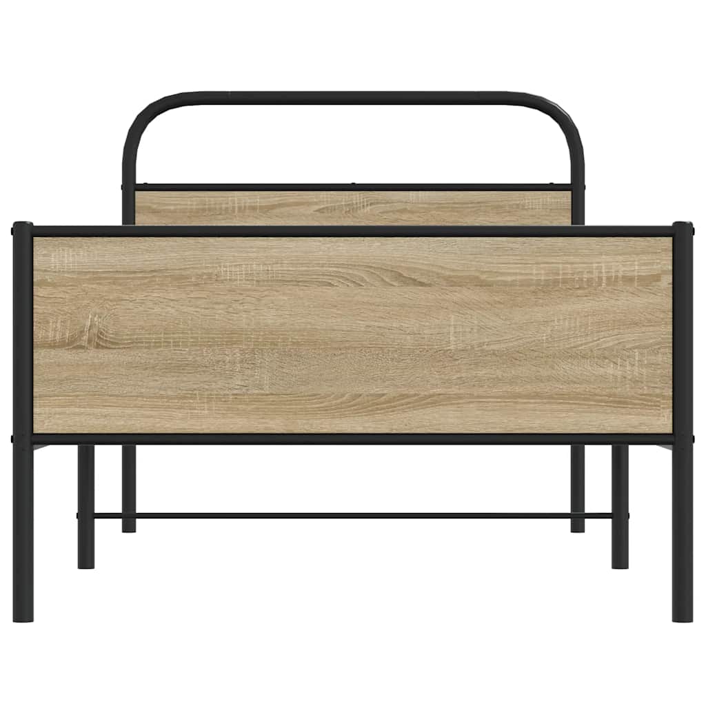 Bed Frame without Mattress 100x190 cm Sonoma Oak Engineered Wood