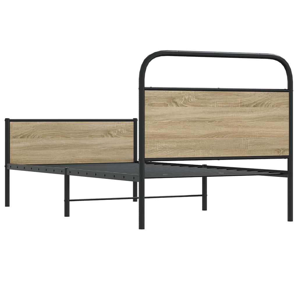 Bed Frame without Mattress 100x190 cm Sonoma Oak Engineered Wood