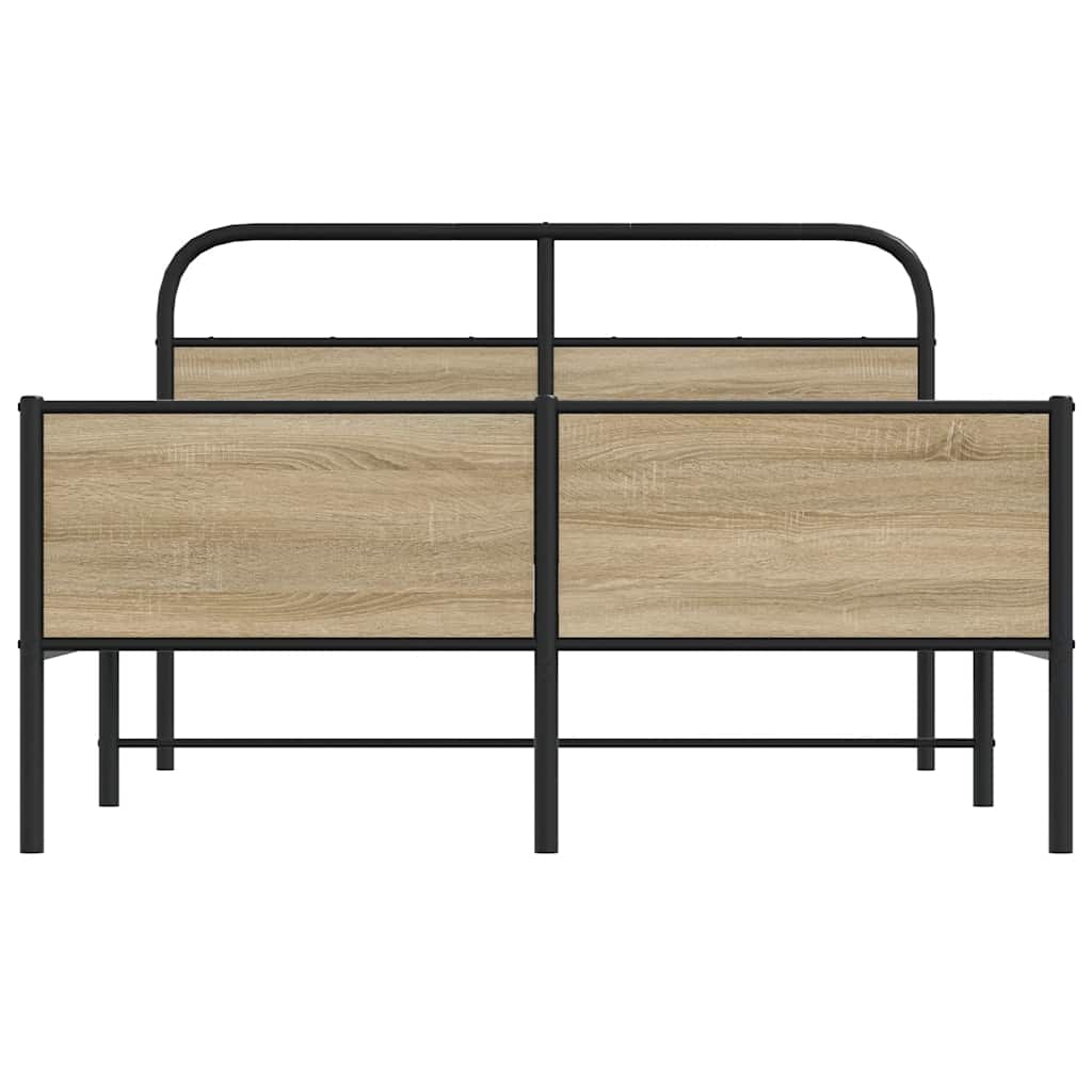 Bed Frame without Mattress 135x190 cm Sonoma Oak Engineered Wood