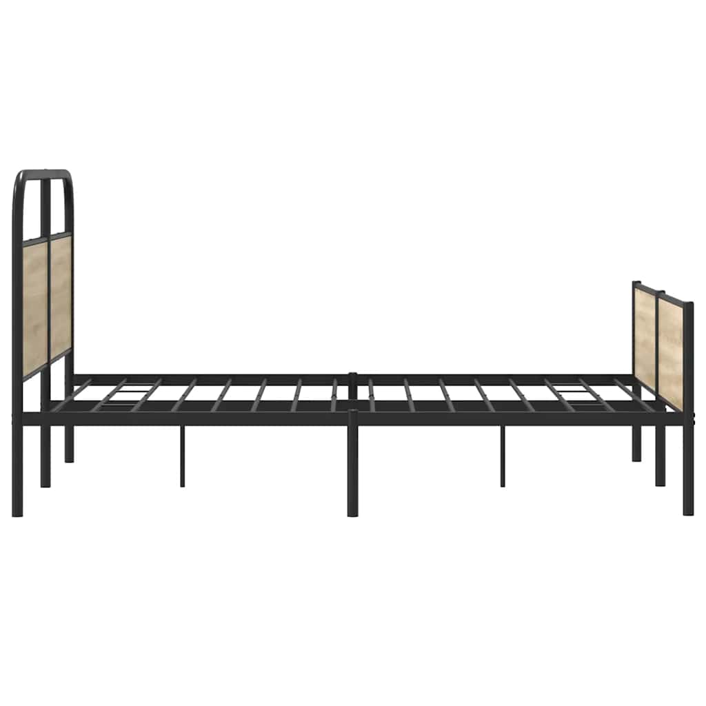 Bed Frame without Mattress 135x190 cm Sonoma Oak Engineered Wood