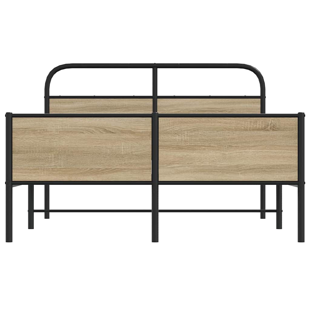 Bed Frame without Mattress 140x190 cm Sonoma Oak Engineered Wood
