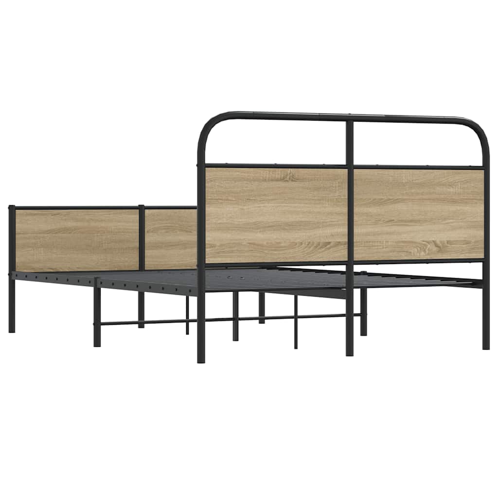 Bed Frame without Mattress 140x190 cm Sonoma Oak Engineered Wood