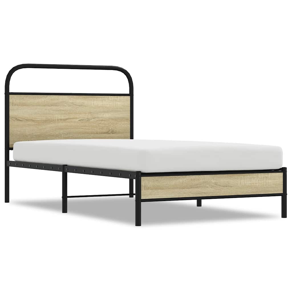 Bed Frame without Mattress 90x200 cm Sonoma Oak Engineered Wood