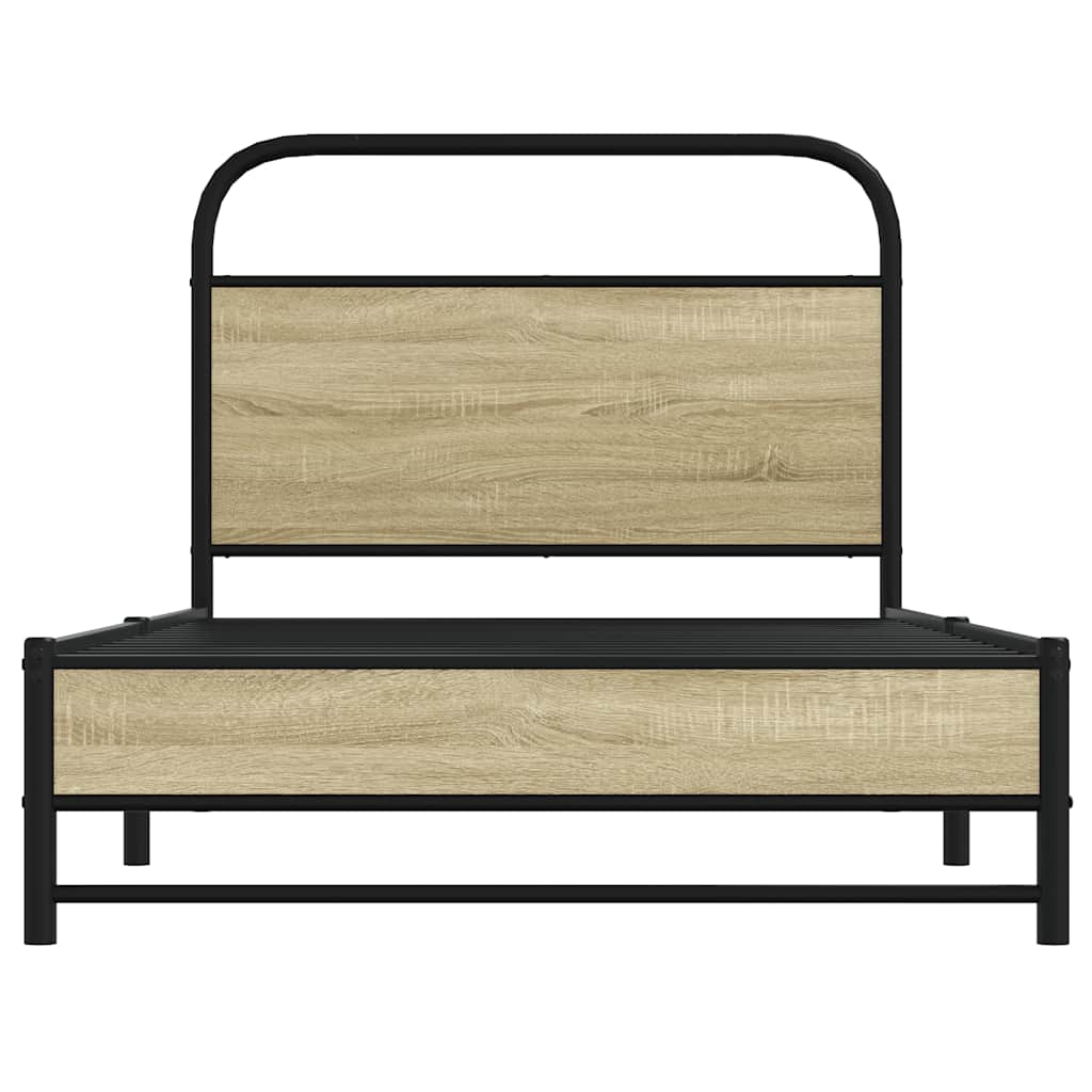 Bed Frame without Mattress 107x203 cm Sonoma Oak Engineered Wood