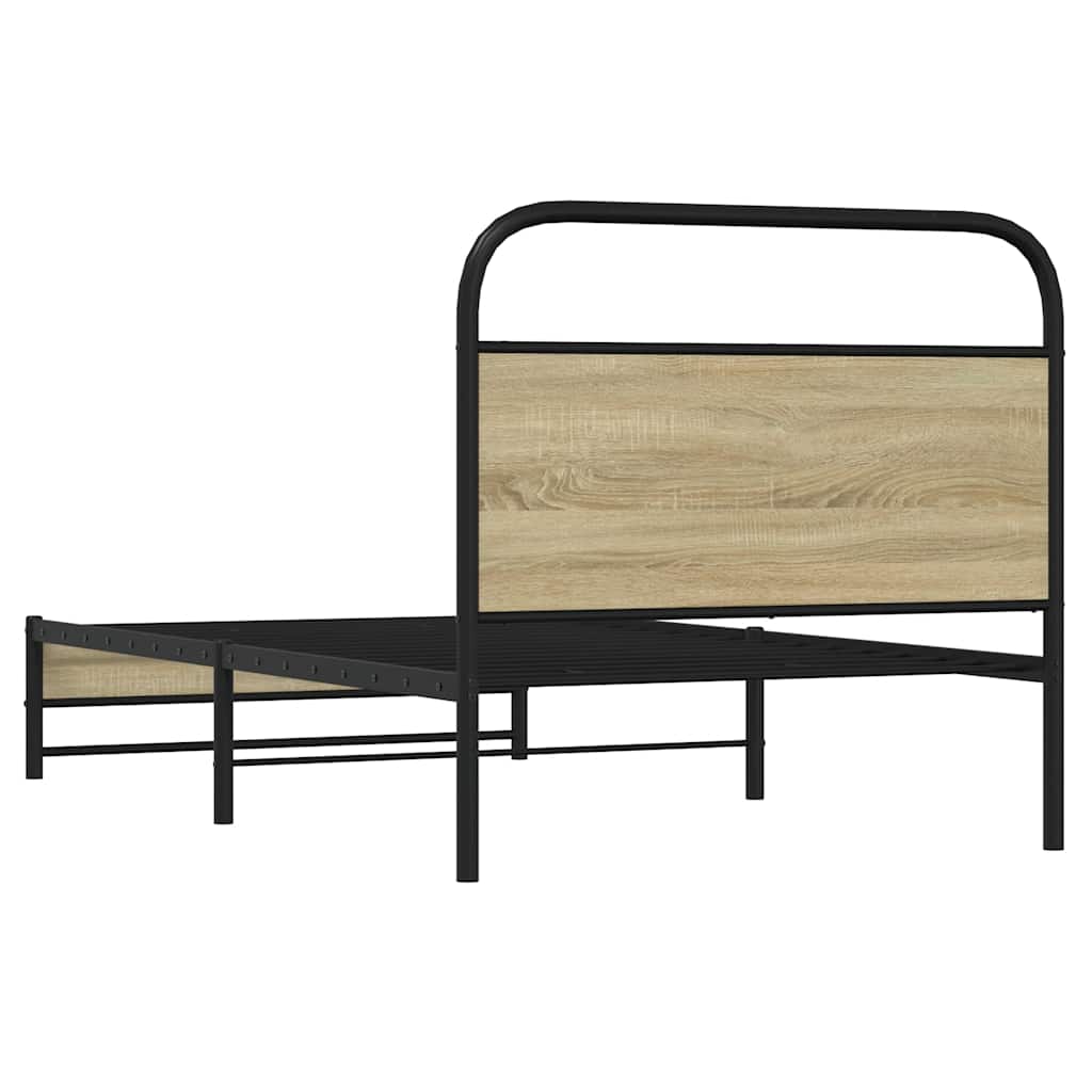 Bed Frame without Mattress 107x203 cm Sonoma Oak Engineered Wood