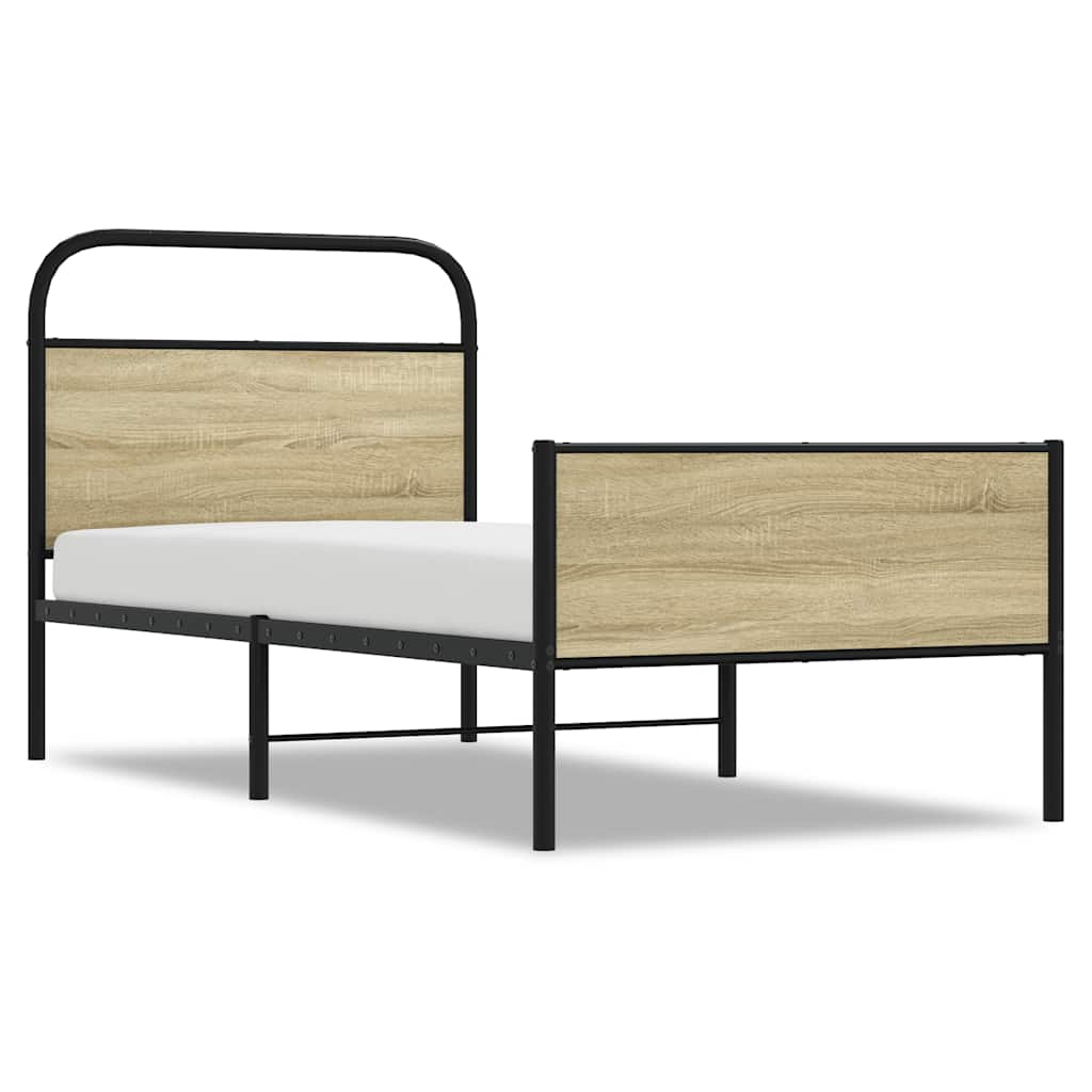 Bed Frame without Mattress 80x200 cm Sonoma Oak Engineered Wood