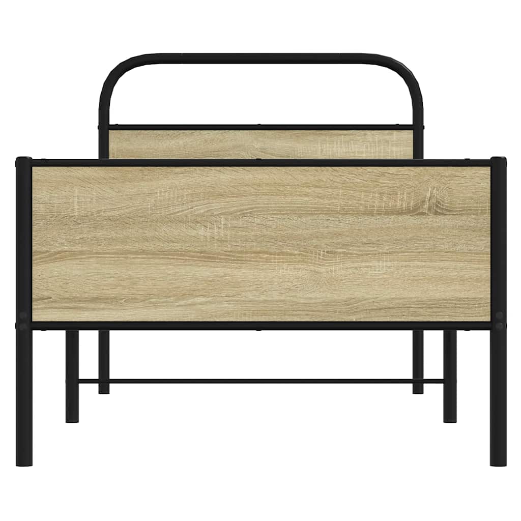 Bed Frame without Mattress 80x200 cm Sonoma Oak Engineered Wood