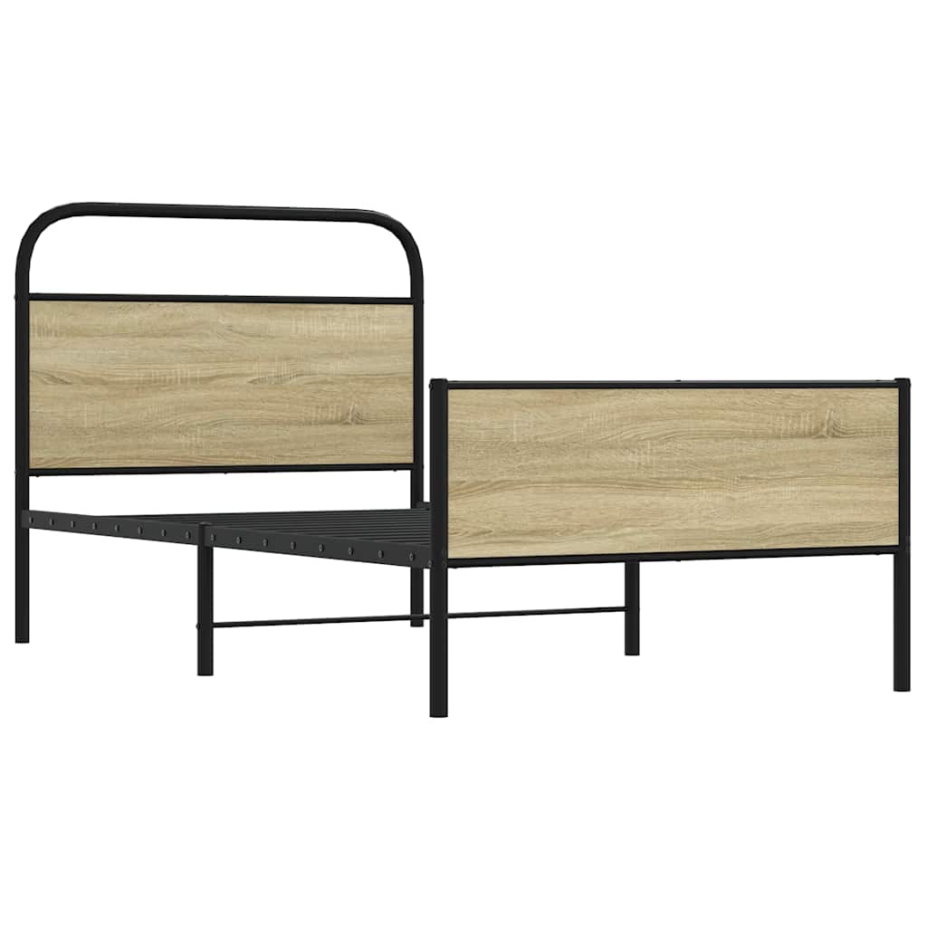 Bed Frame without Mattress 90x200 cm Sonoma Oak Engineered Wood