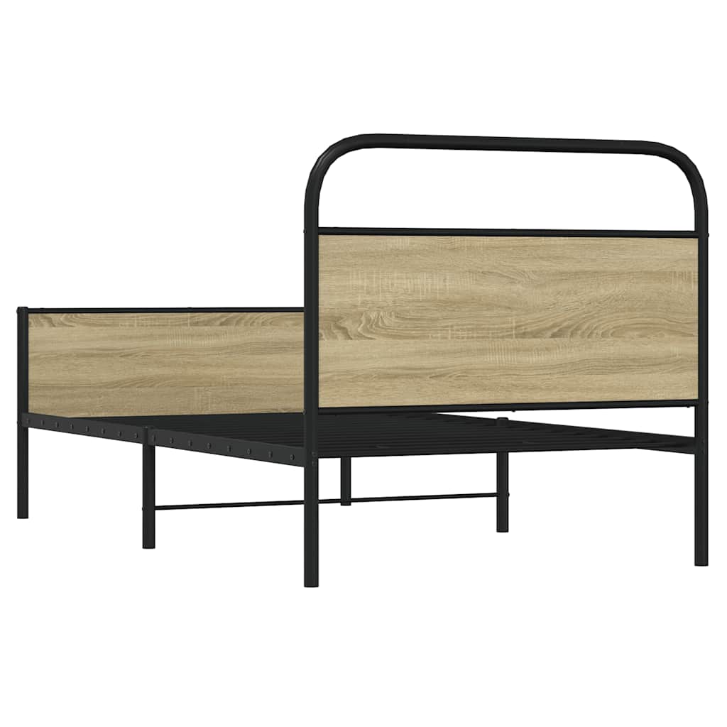 Bed Frame without Mattress 90x200 cm Sonoma Oak Engineered Wood