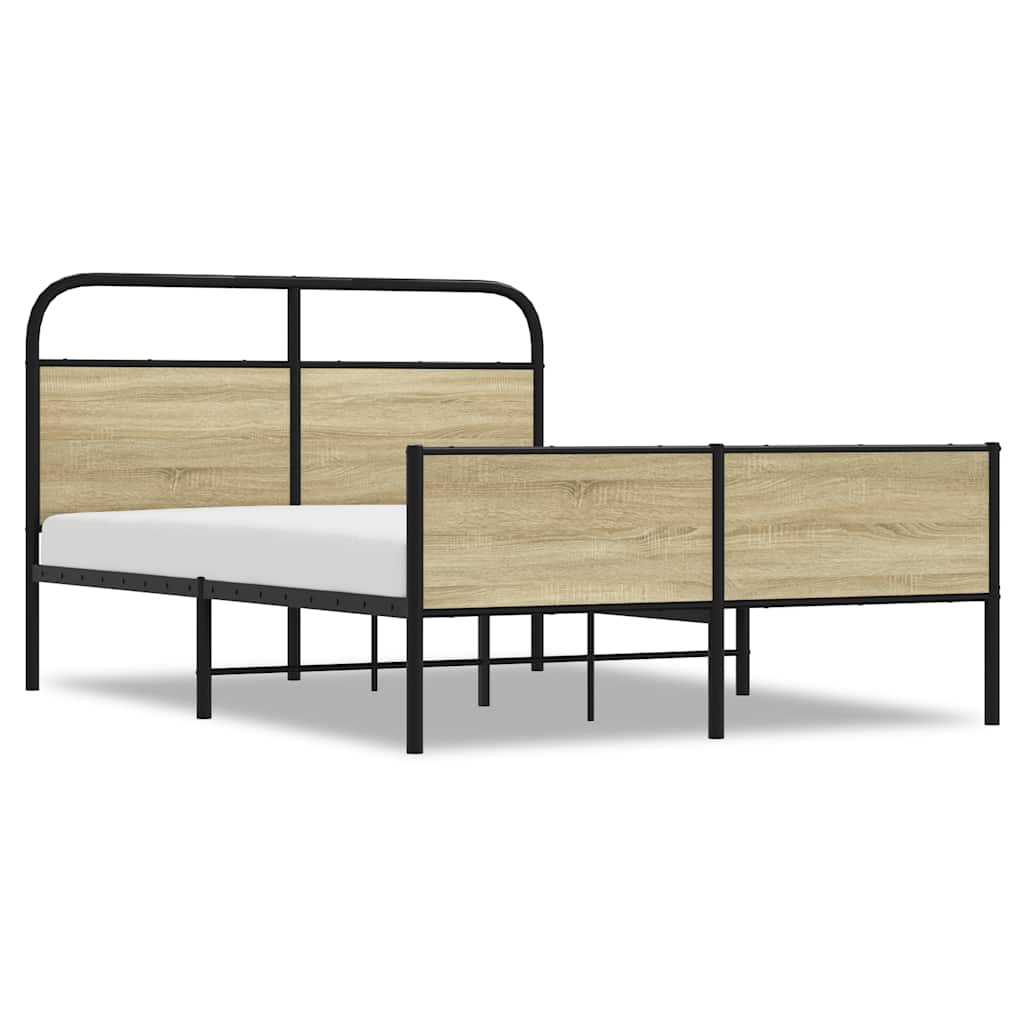Bed Frame without Mattress 140x190 cm Sonoma Oak Engineered Wood