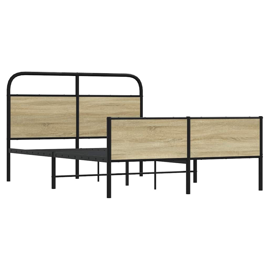 Bed Frame without Mattress 140x190 cm Sonoma Oak Engineered Wood