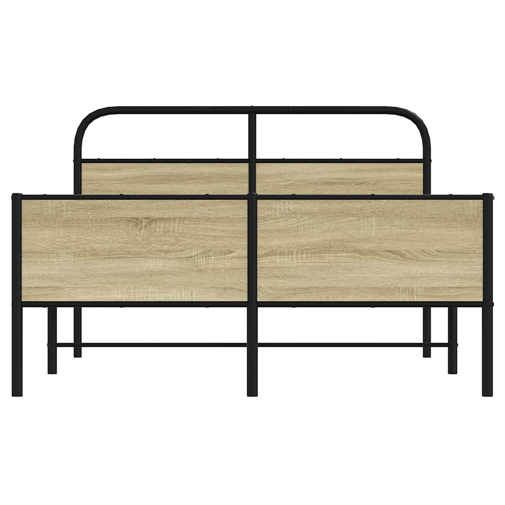 Bed Frame without Mattress 140x190 cm Sonoma Oak Engineered Wood