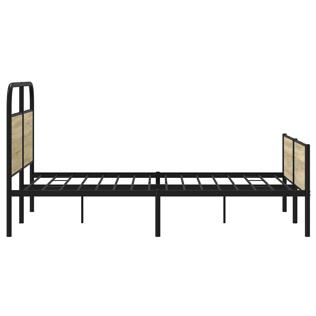 Bed Frame without Mattress 140x190 cm Sonoma Oak Engineered Wood