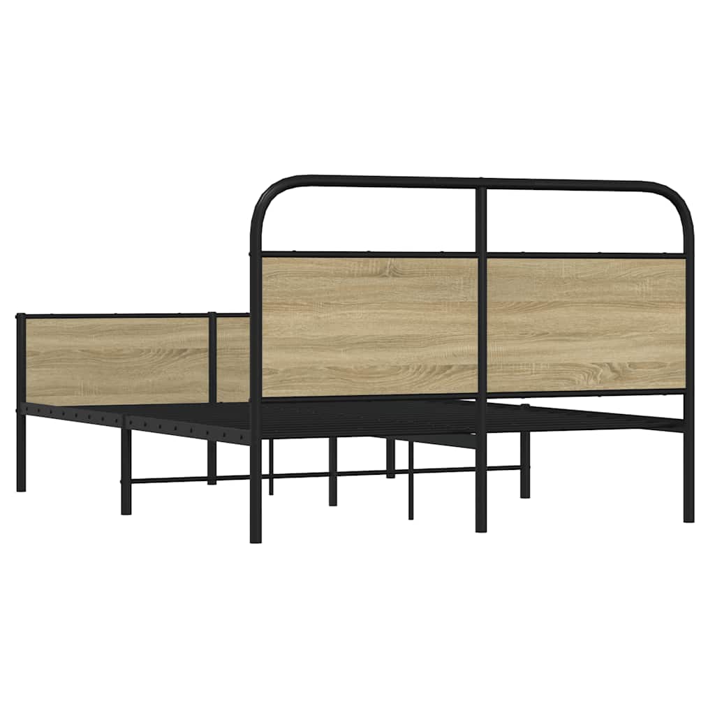 Bed Frame without Mattress 140x190 cm Sonoma Oak Engineered Wood