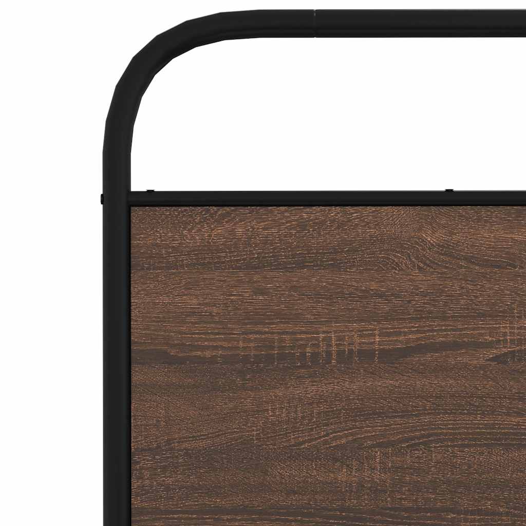 Bed Frame without Mattress 80x200 cm Brown Oak Engineered Wood