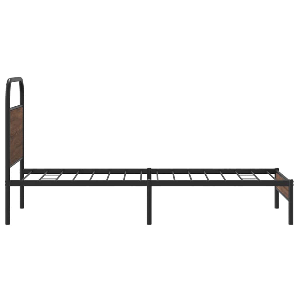 Bed Frame without Mattress 100x200 cm Brown Oak Engineered Wood