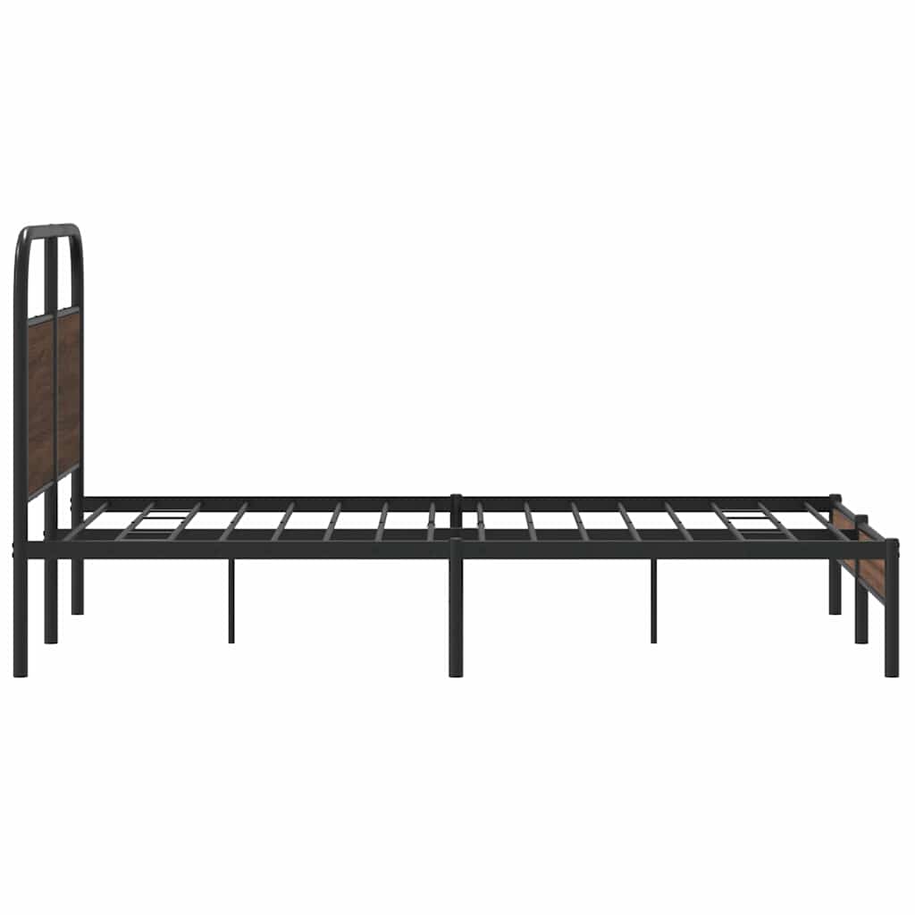 Bed Frame without Mattress 135x190 cm Double Brown Oak Engineered Wood