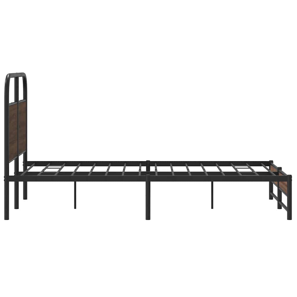 Bed Frame without Mattress 140x190 cm Brown Oak Engineered Wood