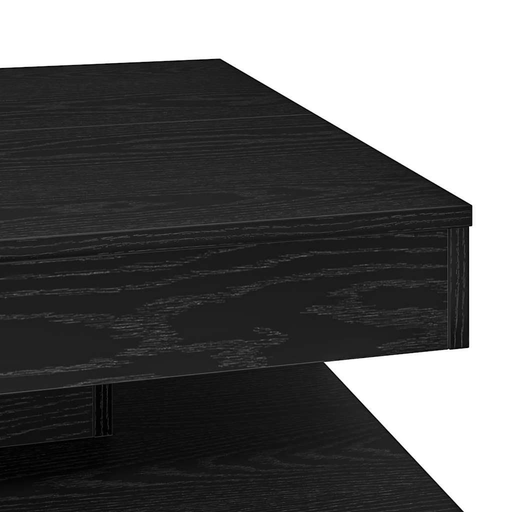 Coffee Table 360-Degree Rotatable Black 70x70x34.5 cm